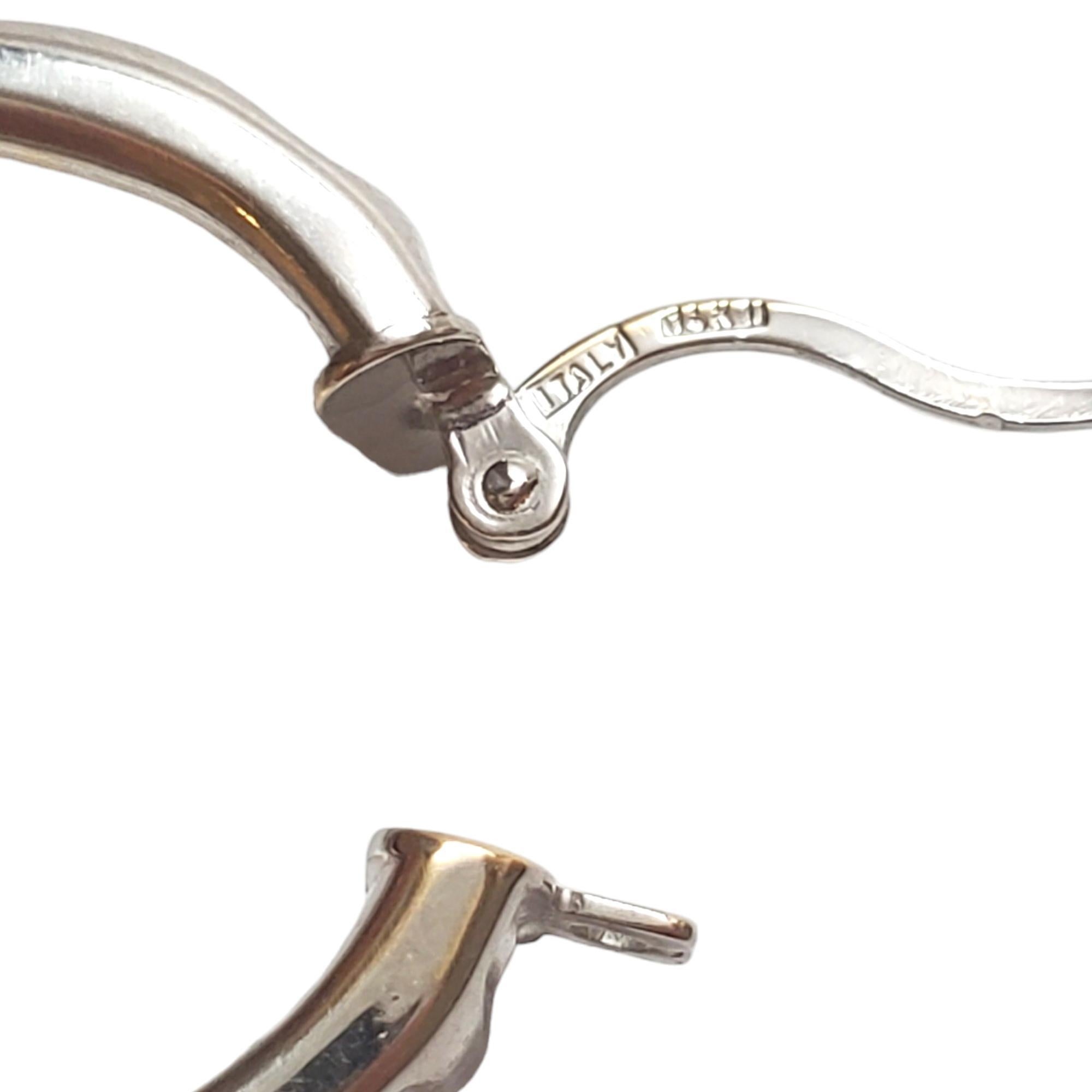 Donna Orecchini a cerchio a coste in oro bianco 14K #17625 in vendita