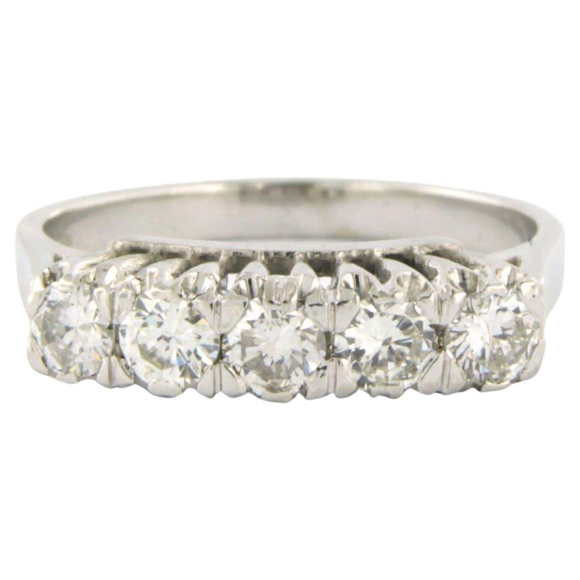 14k white gold ring set with diamonds  For Sale