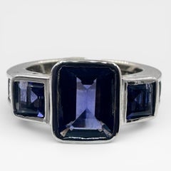 14K White Gold Ring with 1.65Ct. Tanzanite and Diamonds 0.48 Ct. (Size 4.75)