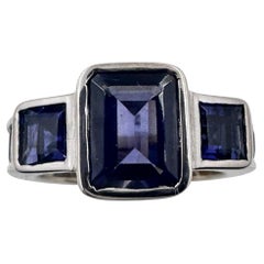 14K White Gold Ring with 1.65Ct. Tanzanite and Diamonds 0.48 Ct. (Size 4.75)