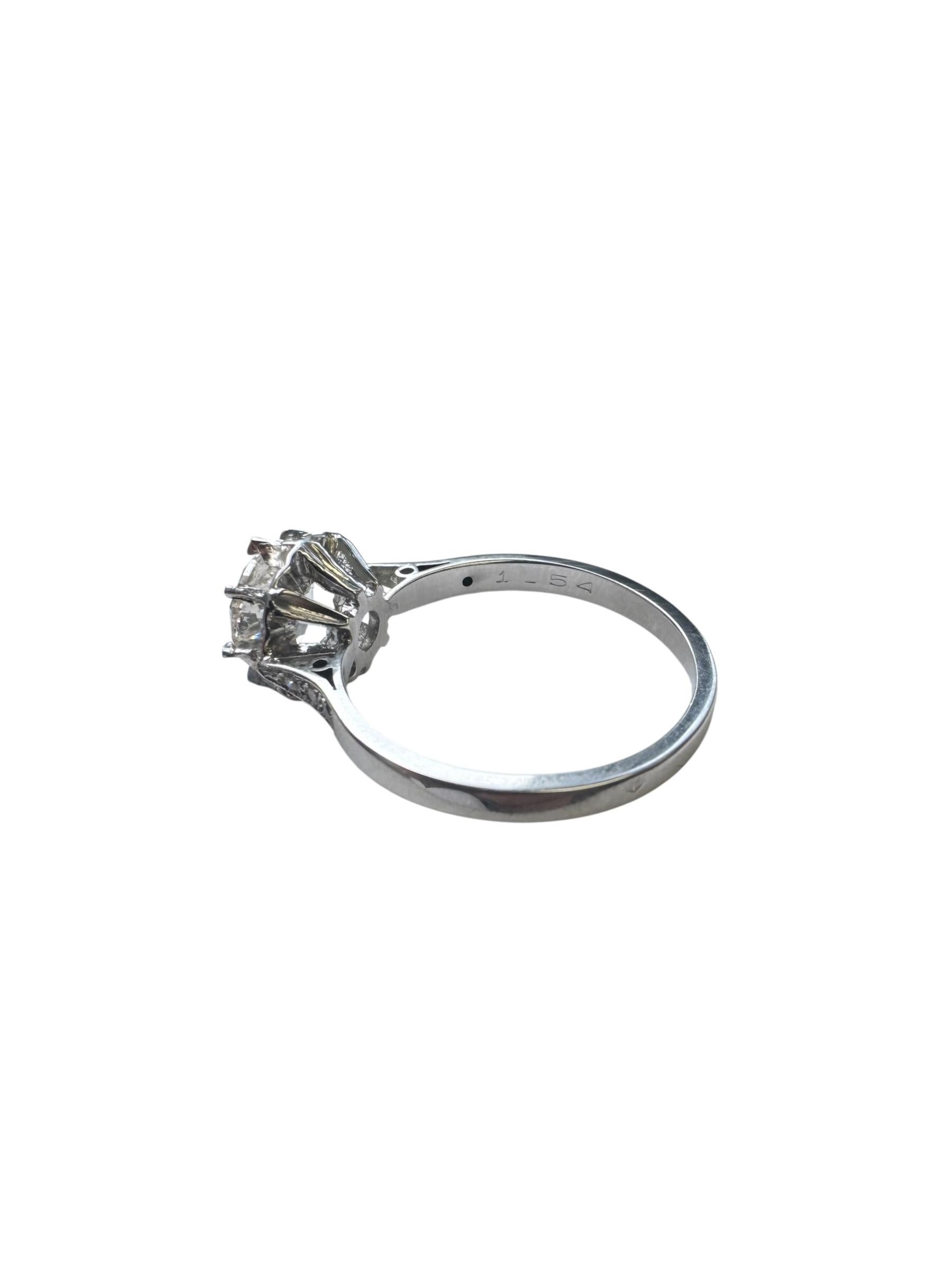 Anello in oro bianco 14K con diamante marrone chiaro taglio Brilliante da 1,71 carati in vendita 1