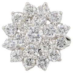 Anello in oro bianco 14K con 3,55 carati di diamanti naturali certificati IGI Taglia 5