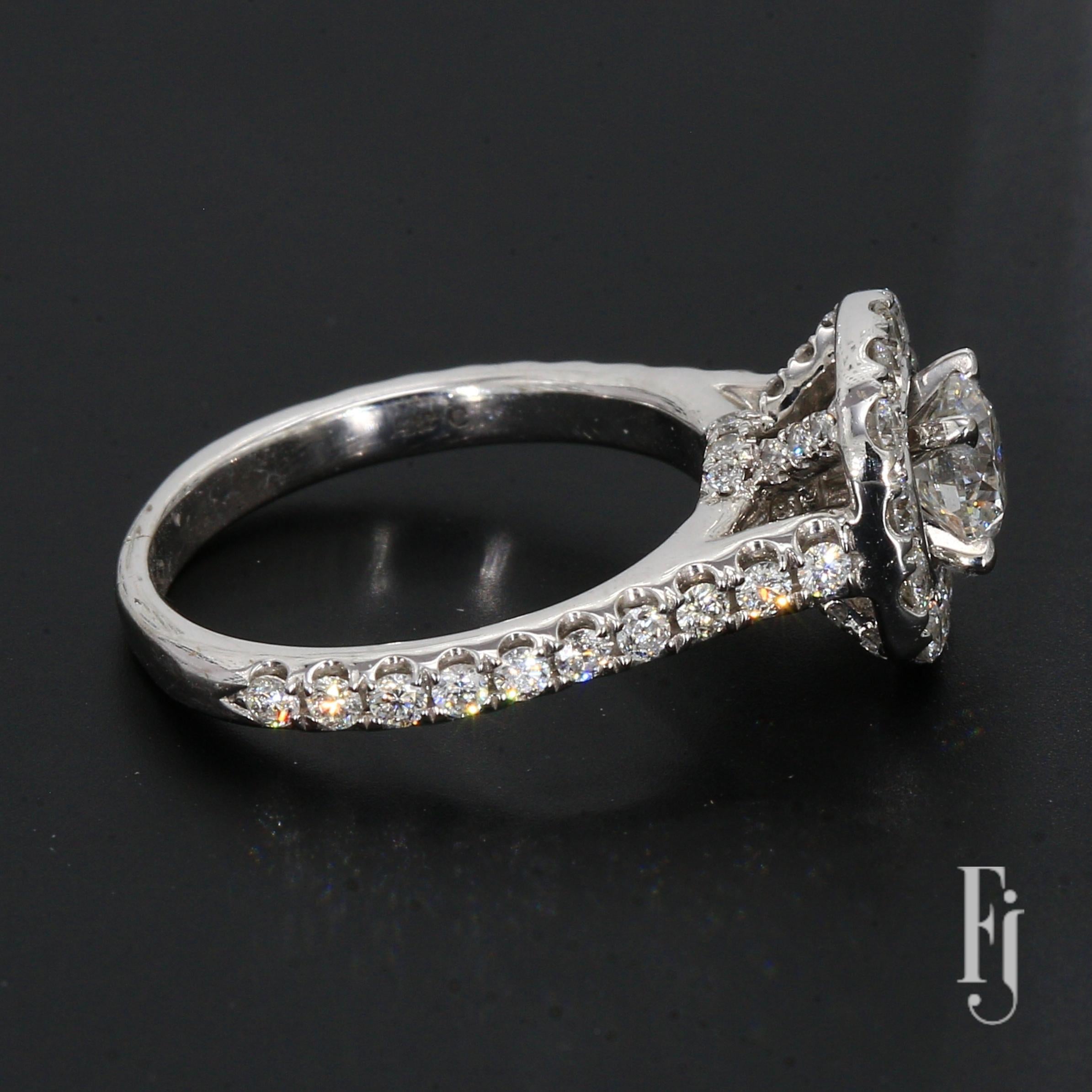 14k Weißgold Ring mit 5,0ct G/SI2 Center Diamant & Akzente - Größe 4,75 im Zustand „Gut“ im Angebot in Scottsdale, AZ