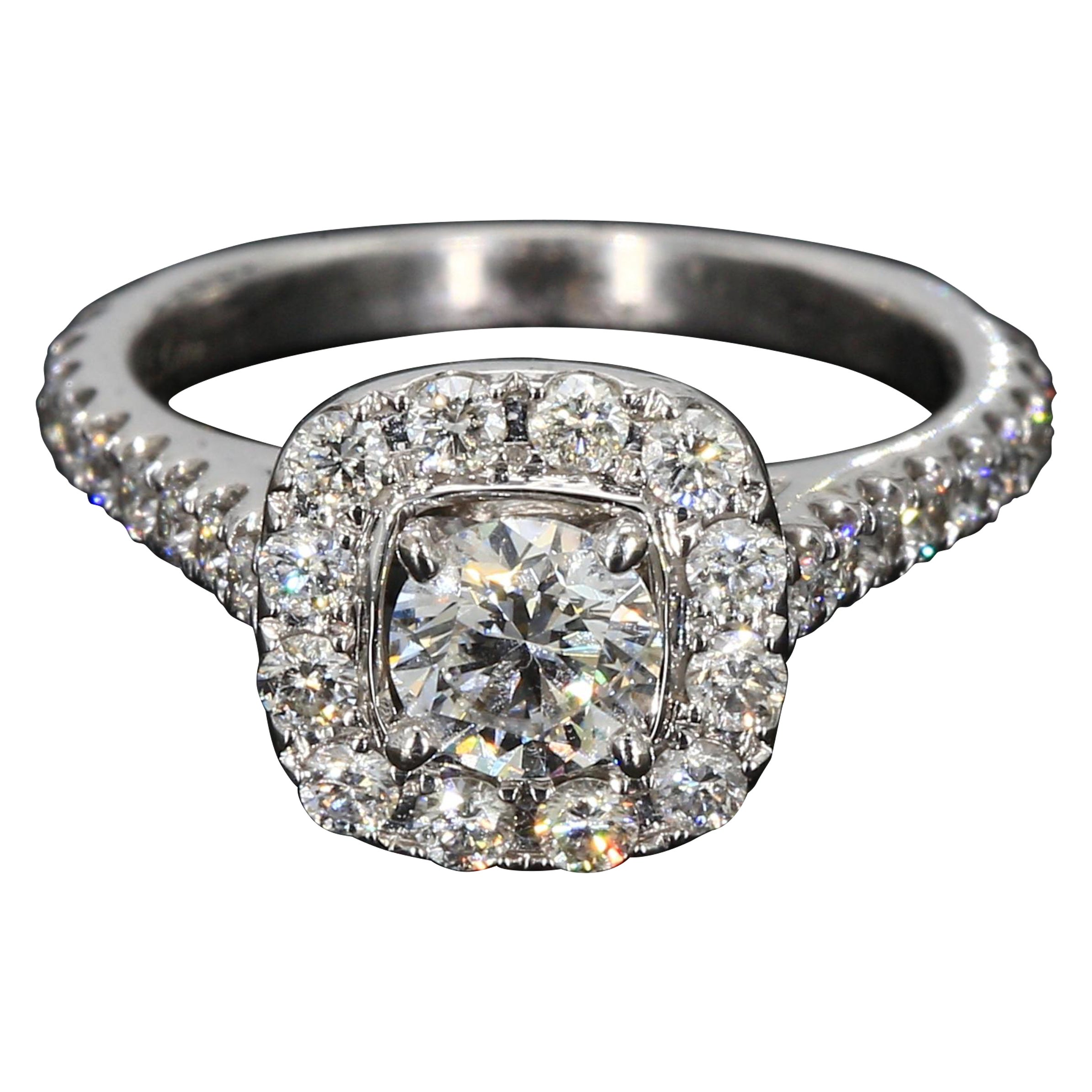14k White Gold Ring with 5.0ct G/SI2 Center Diamond
Accents - Size 4.75