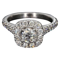 14k White Gold Ring with 5.0ct G/SI2 Center Diamond
Accents - Size 4.75