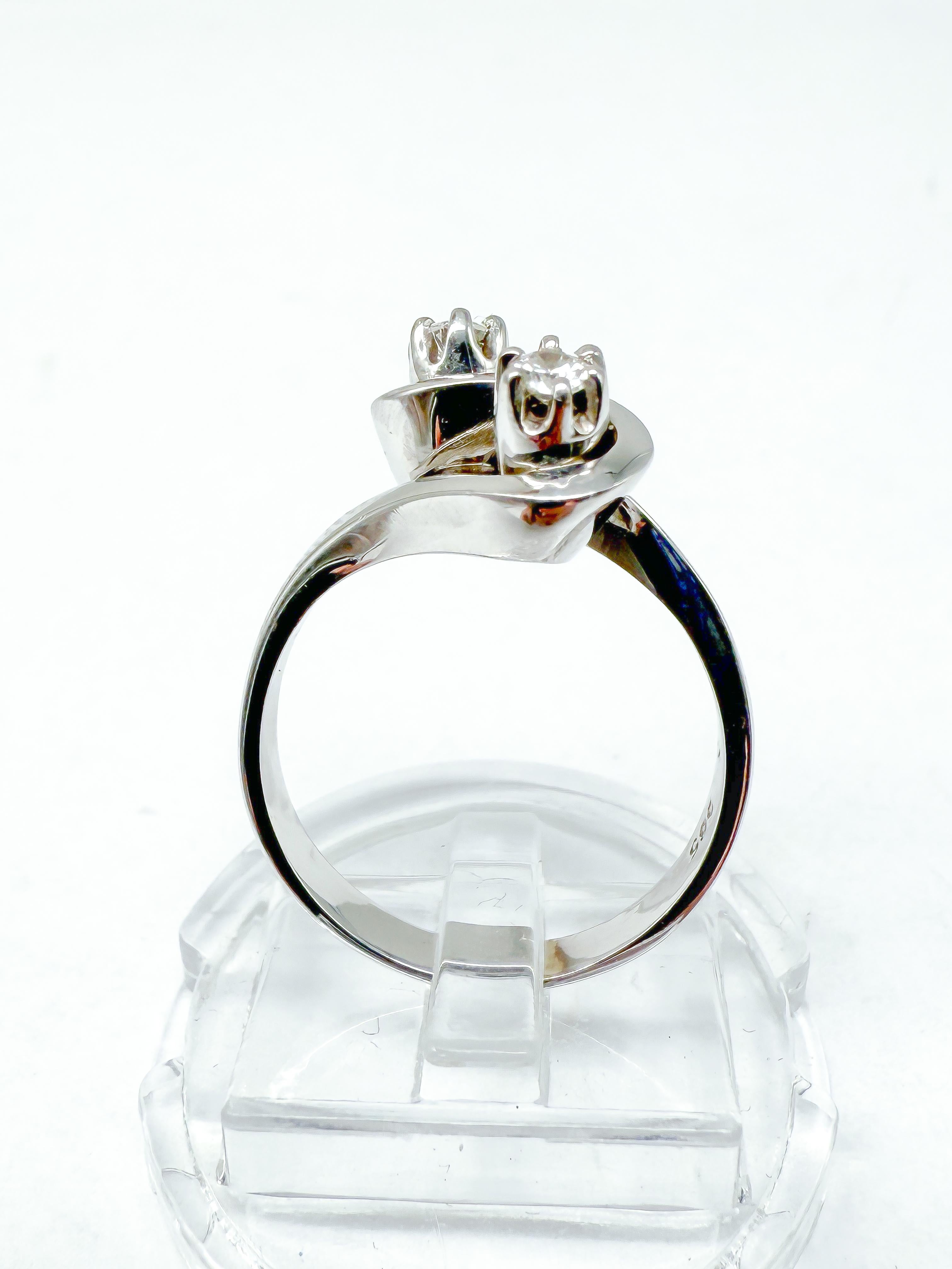 Anello in oro bianco 14 carati con diamante In condizioni buone in vendita a Berlin, DE