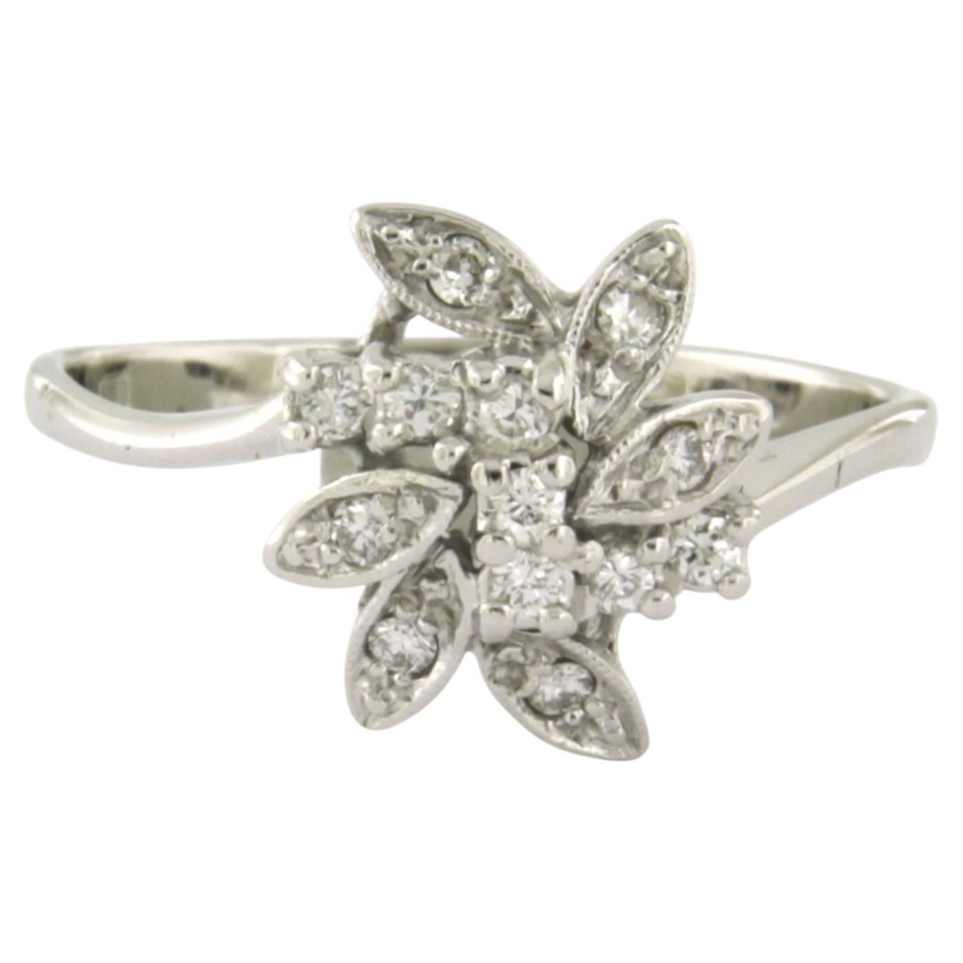 14k white gold ring with brilliant-cut diamond up to 0.15ct