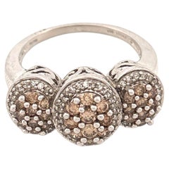 14K White Gold Ring With Champagne Diamonds