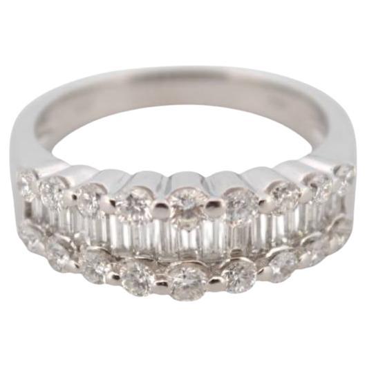 14K White Gold Ring with Diamonds