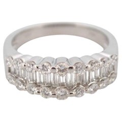 14K White Gold Ring with Diamonds