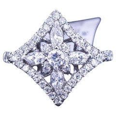 Anello in oro bianco 14K con diamanti misura 7,5