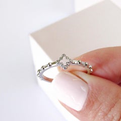 14 Karat White Gold Rosary Ring