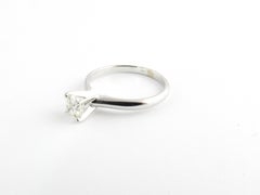 14 Karat White Gold Round Brilliant Diamond Engagement Ring .58 Carat
