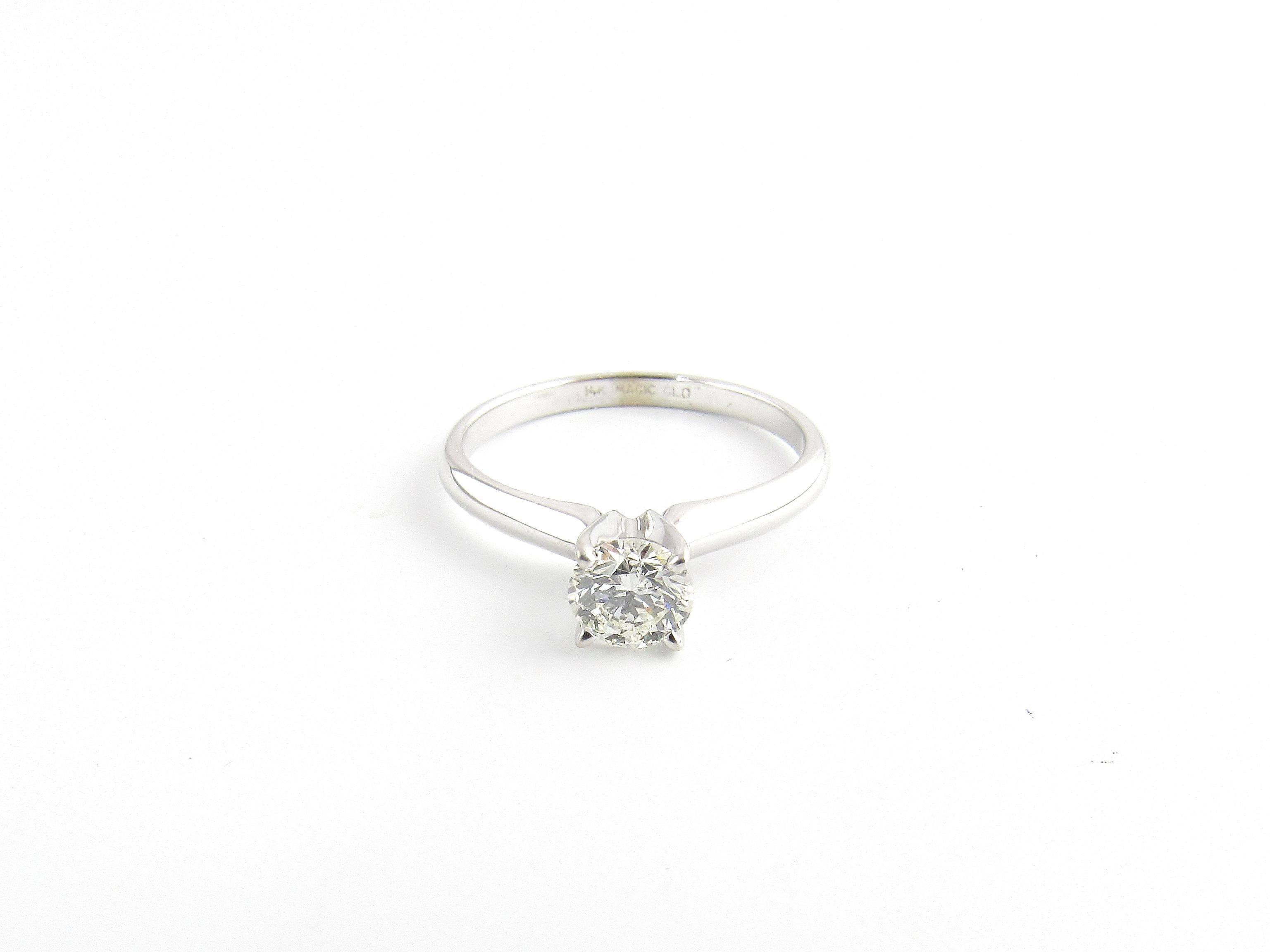 14 Karat White Gold Round Brilliant Diamond Engagement Ring .58 Carat 1
