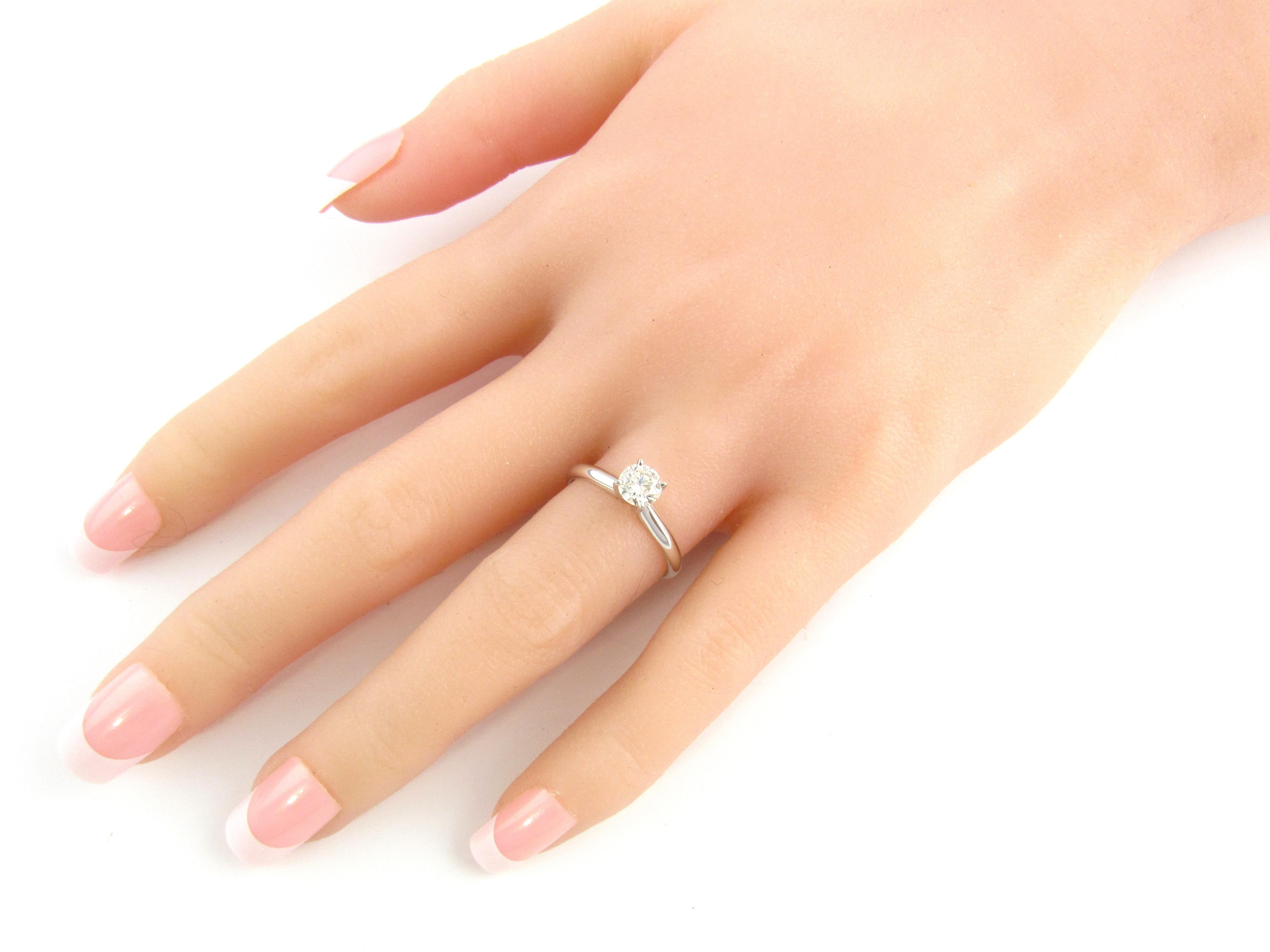 14 Karat White Gold Round Brilliant Diamond Engagement Ring .58 Carat 3