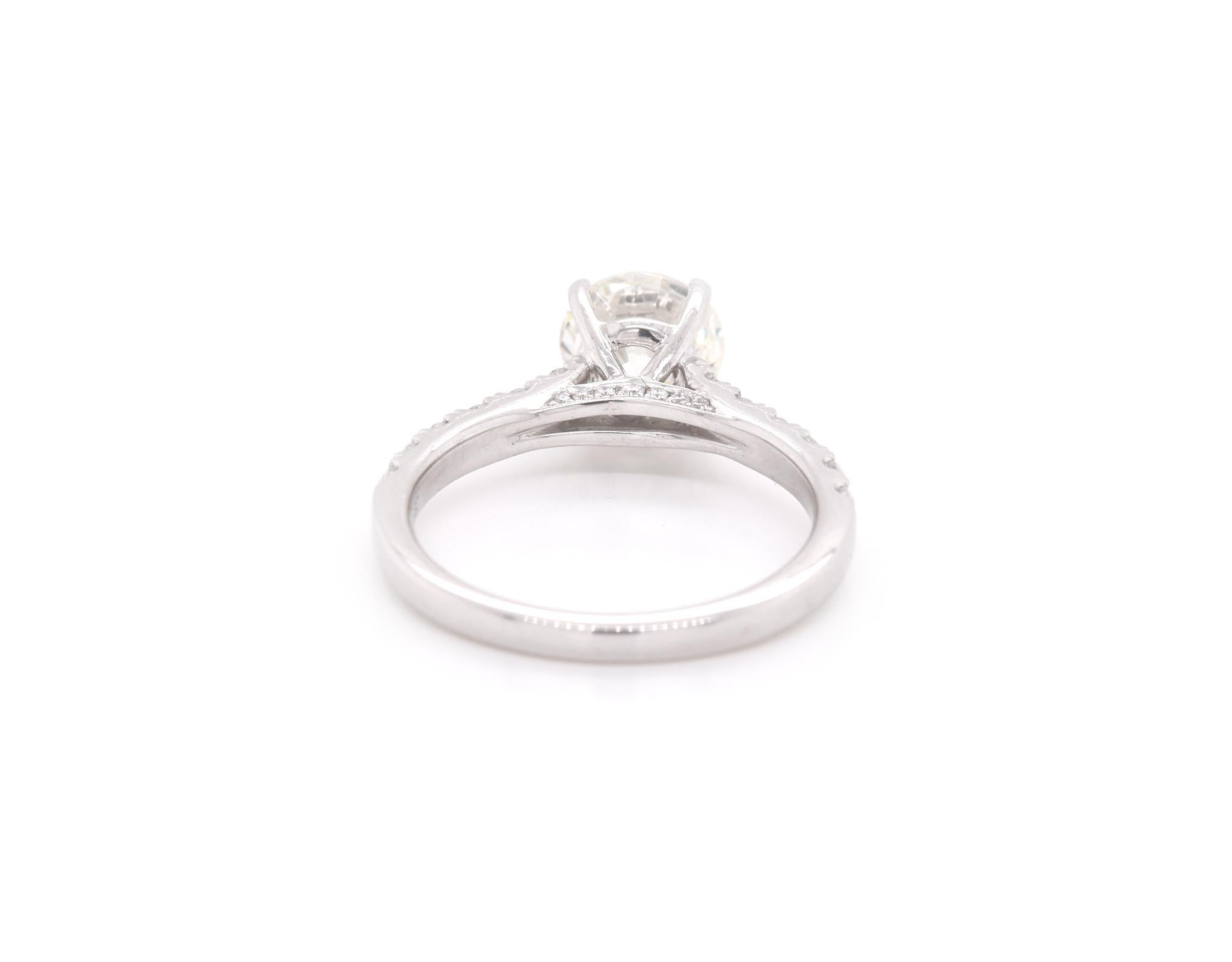 14k White Gold Round Brilliant Diamond Engagement Ring In Excellent Condition In Scottsdale, AZ