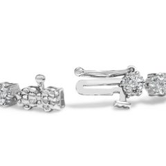 Bracelet à maillons en or blanc 14K avec diamants de taille ronde 2.00 cttw