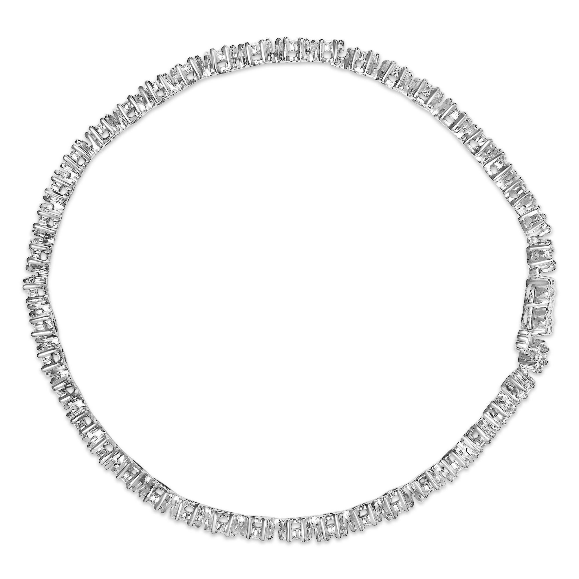 14K White Gold Round-Cut 2.00 cttw Diamond Link Bracelet (Moderne) im Angebot