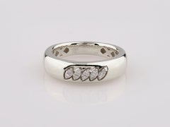 14K White Gold Round Cut Diagonal Diamond Accent Ring