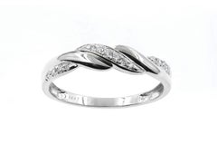 Anello Infinity con diamante a taglio tondo in oro bianco 14 carati con anello a spirale