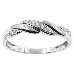 Anello Infinity con diamante a taglio tondo in oro bianco 14 carati con anello a spirale