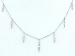 Collier en or blanc 14K à diamants ronds et à éclats célestes