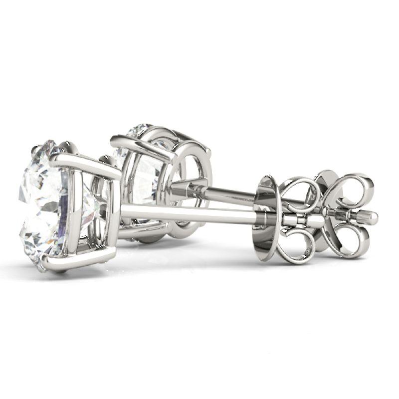 14K Weißgold Runde Diamant-Ohrstecker, 0,24 Karat SI2 H-I im Zustand „Neu“ im Angebot in New York, NY