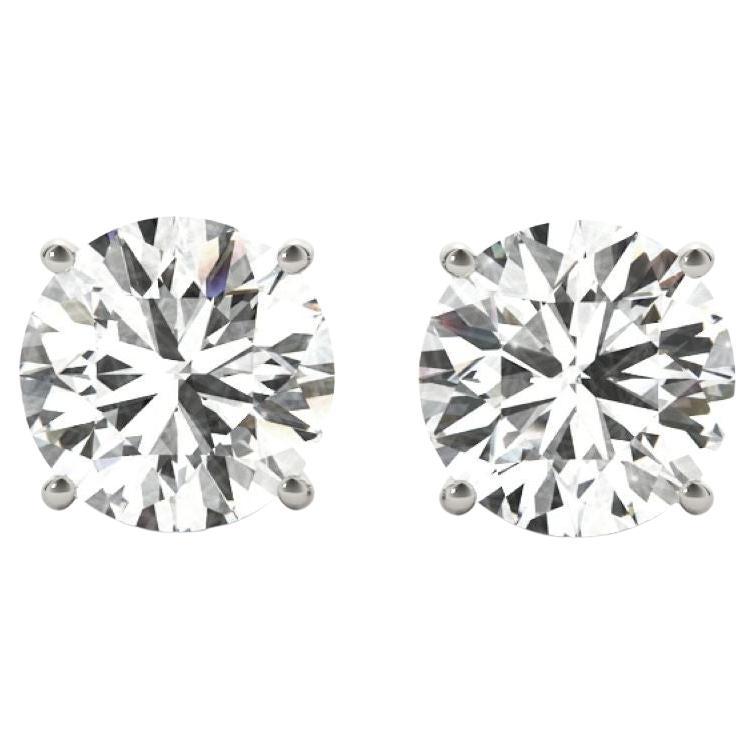 14K White Gold Round Diamond Stud Earrings, 0.24 Carats SI2 H-I