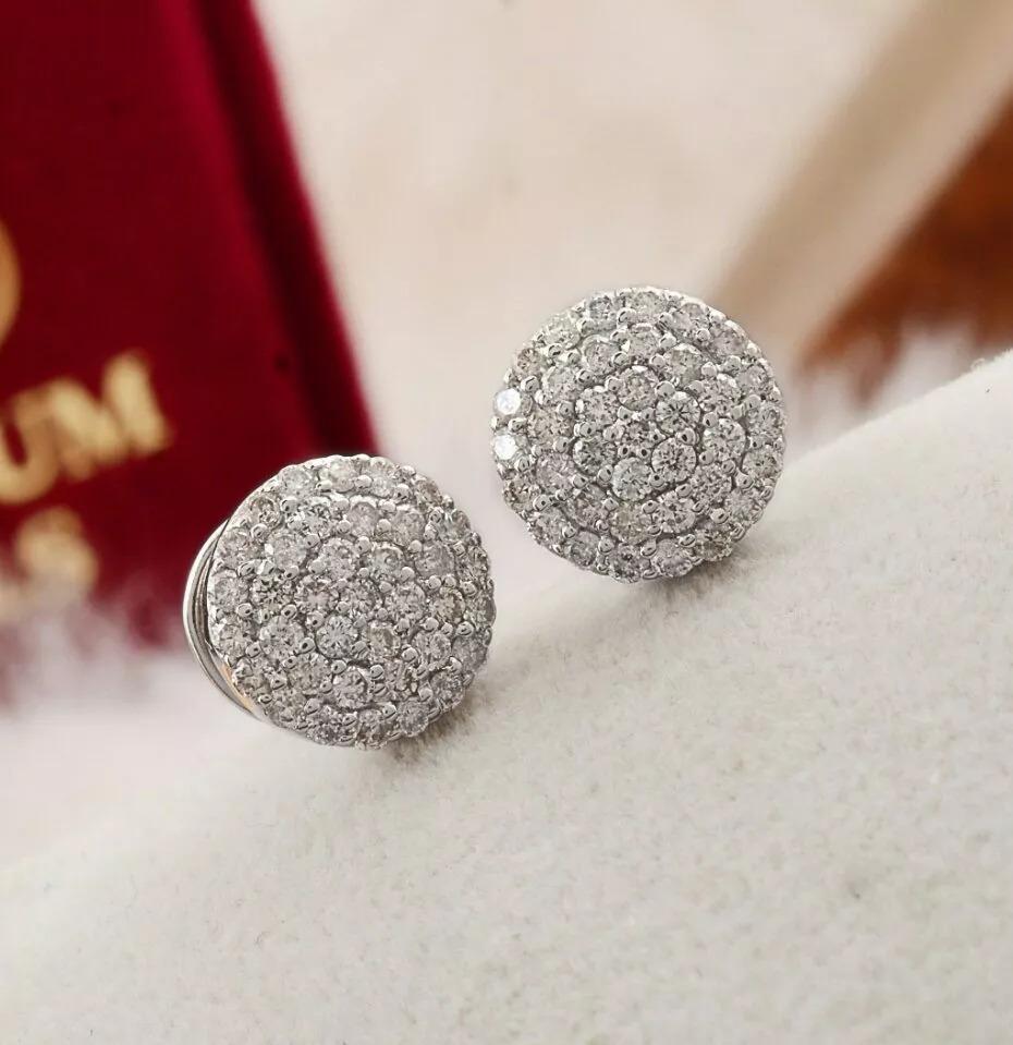 14K White Gold Round Diamond Stud Earrings Statement Jewelry Wedding Studs Gift
Light weight can be worn everyday

Additional information:
Condition: New with tags: A brand-new, unused, and unworn item (including handmade items) in the original