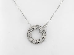 14K White Gold Round Ethereal Orbit Diamond Necklace