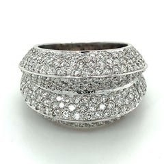 14k White Gold Round White Brilliant Cut Diamond 4cttw Huge Band Ring