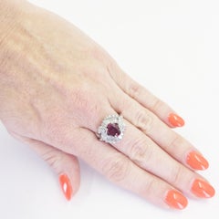 Vintage 14K White Gold Ruby & Diamond Ballerina Ring