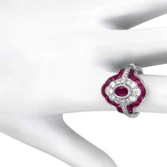 14K White Gold 2.39ct Ruby and Diamond Ring