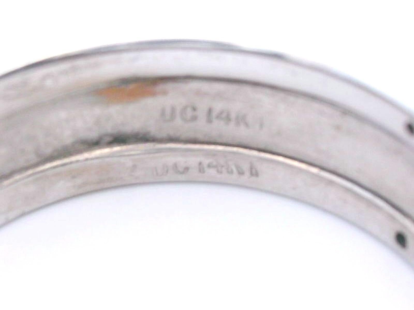 14k White Gold Ruby & Diamond Stacking Band For Sale 5