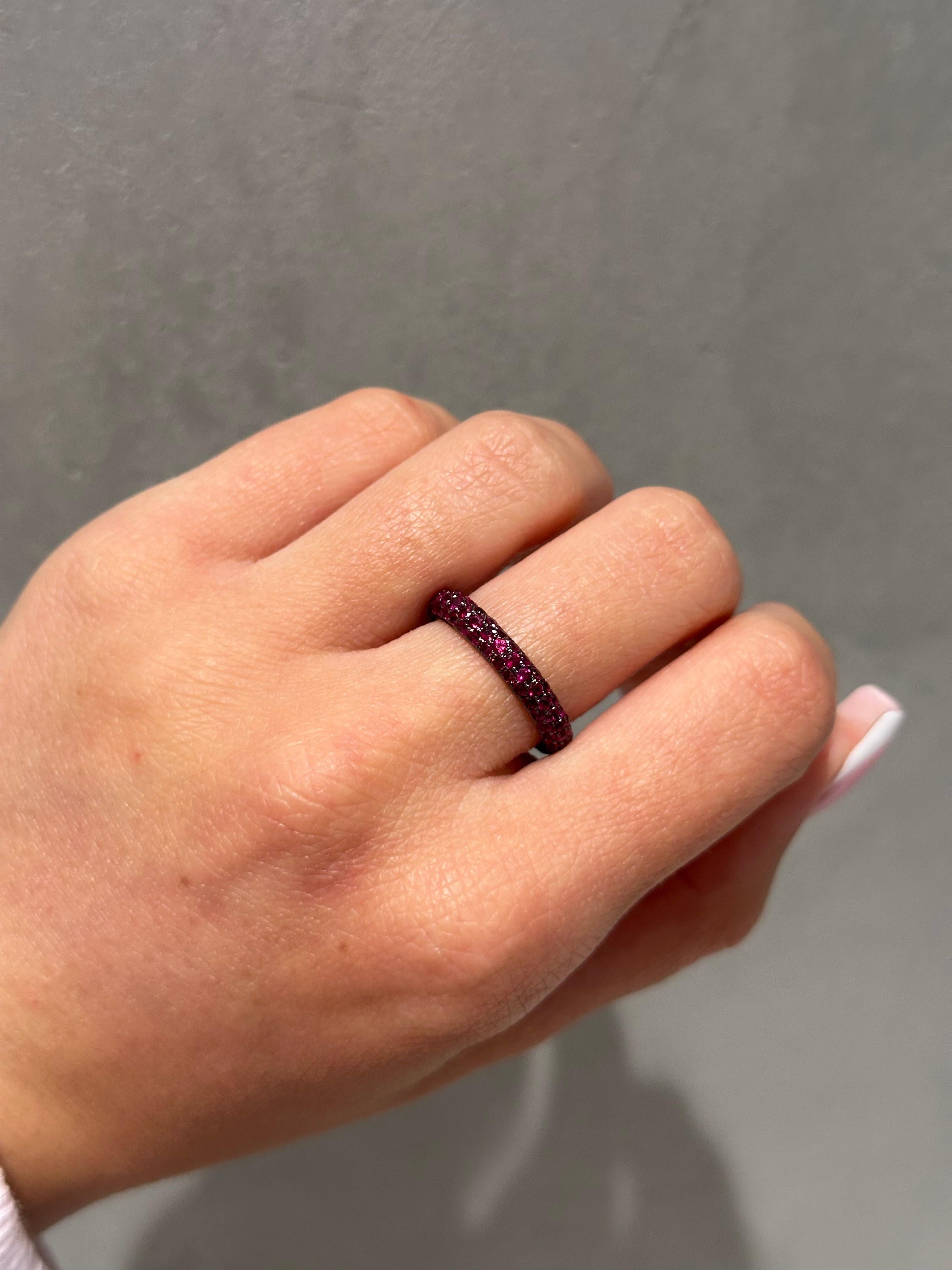 En venta: Anillo de oro blanco de 14 quilates y rubí  3