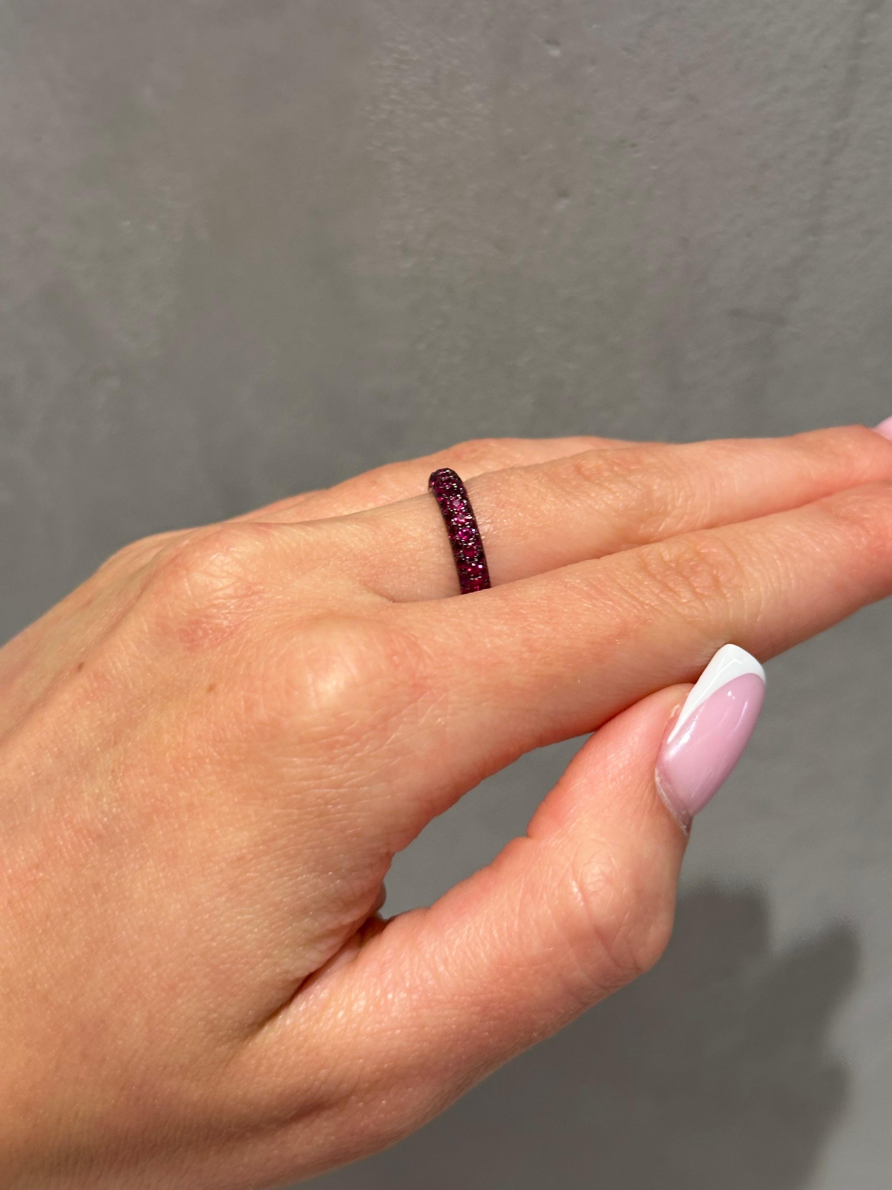 En venta: Anillo de oro blanco de 14 quilates y rubí  4