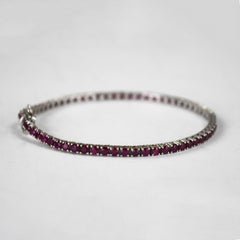 Bracciale Tennis in oro bianco 14K con rubino 4,00ct