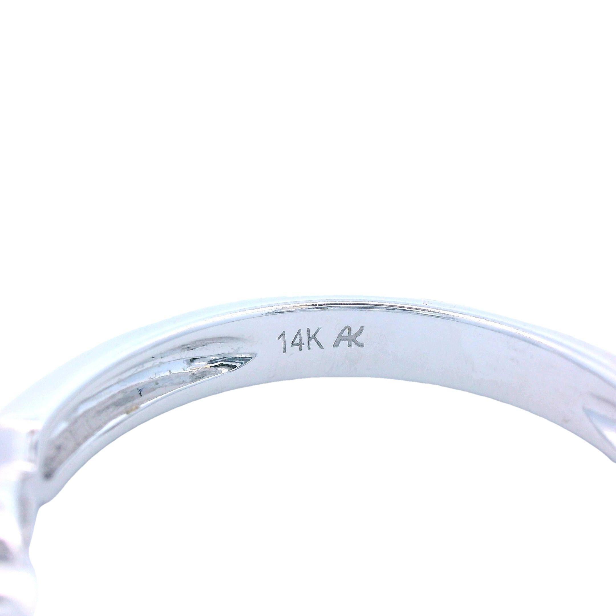14k White Gold Sapphire and Diamond Band by Allison Kaufman For Sale 1
