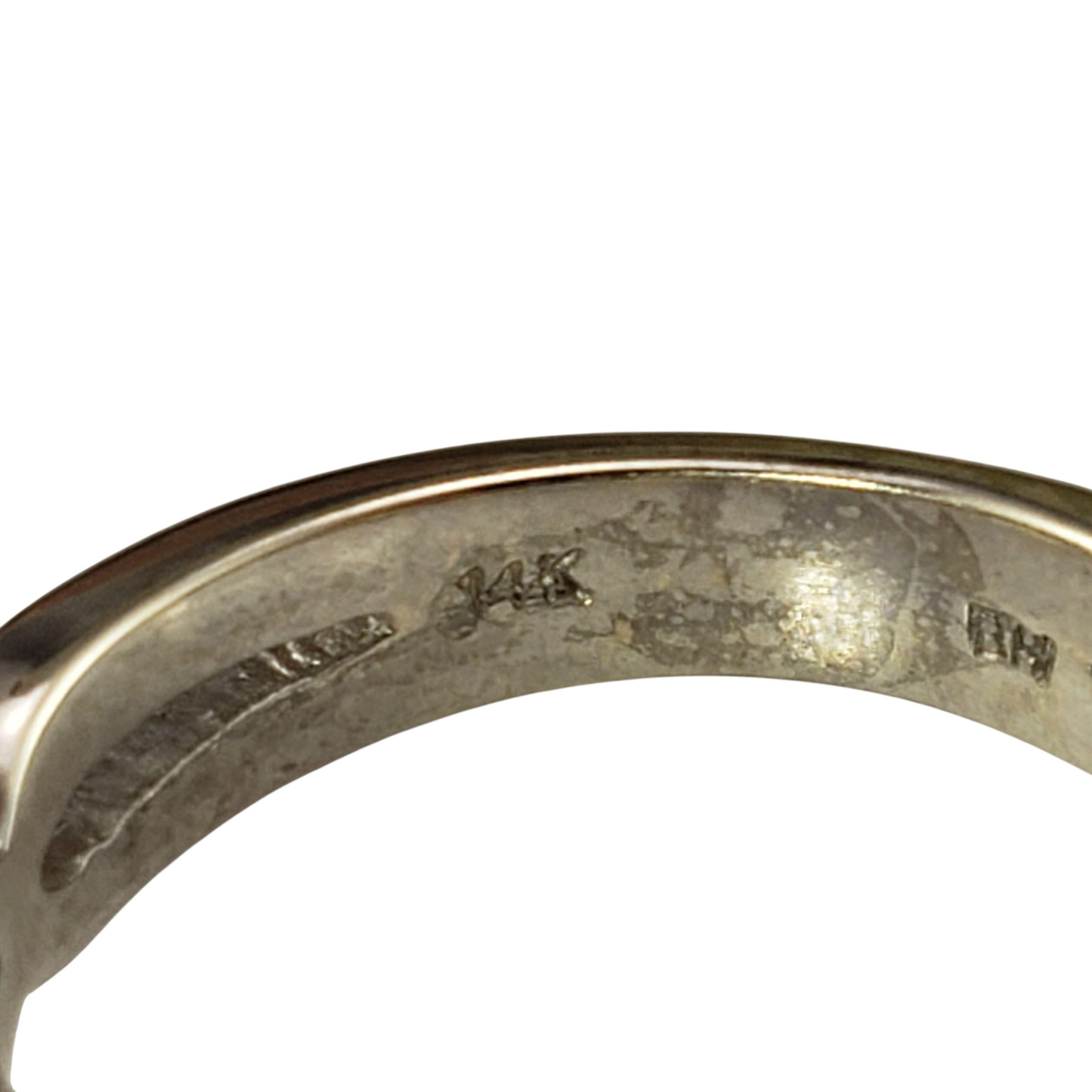 14K Weißgold Saphir und Diamant Band Ring Größe 7  #23316 im Zustand „Gut“ im Angebot in Washington Depot, CT