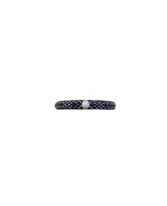 Anello con zaffiro e diamante in oro bianco 14K misura 7,75 #24333