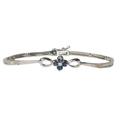 Bracelet en or blanc 14 carats avec saphirs et diamants
