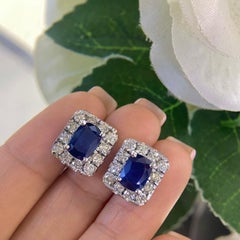 14K White Gold Sapphire and Diamond Earrings SDER010 GZJJ