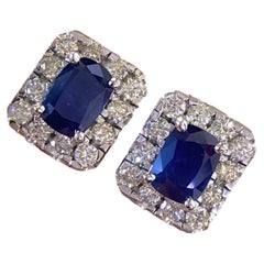 14K White Gold Sapphire and Diamond Earrings SDER010 GZJJ