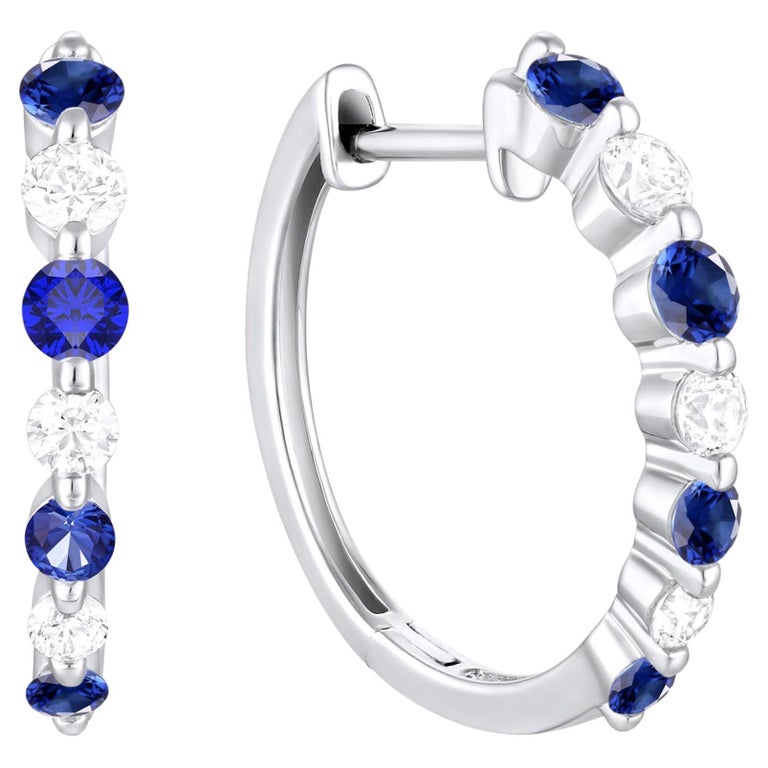 Large Sunbeam Protection Aztec Hoop Earrings - White Diamonds & 14k Yellow Gold