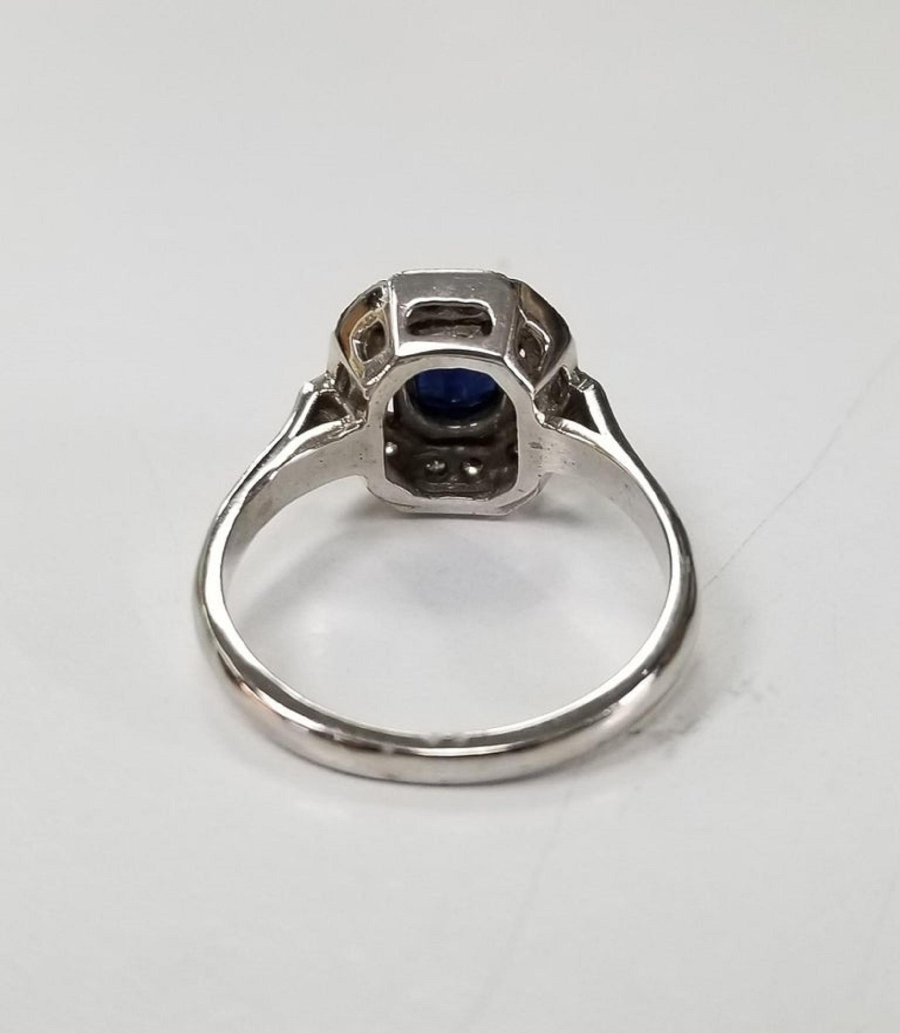 Oval Cut 14k white gold  Sapphire and Diamond Ring For Sale
