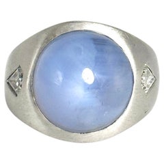 14K White Gold Sapphire and Diamond Ring