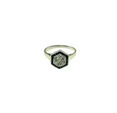 14K White Gold Sapphire and Diamond Ring Size 4.5 #15742