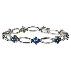 Bracelet saphir en or blanc 14K