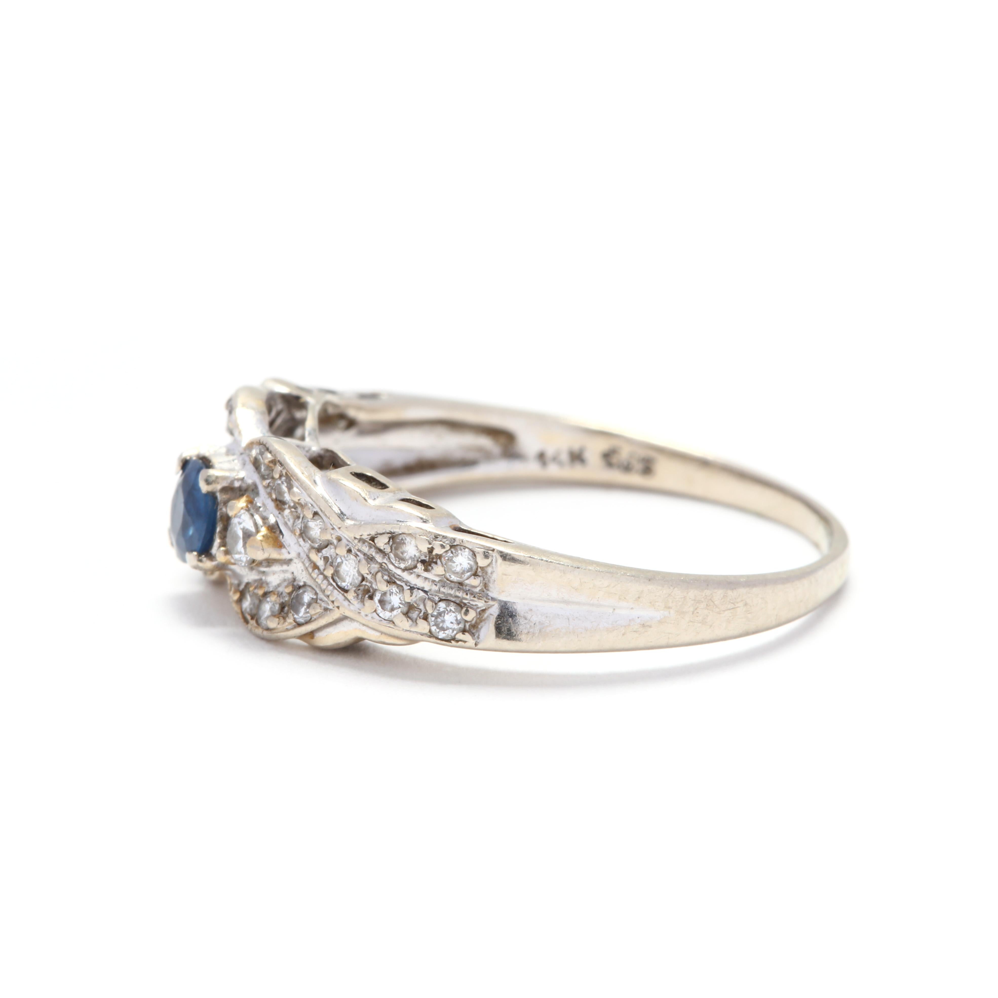 14k white gold sapphire ring
