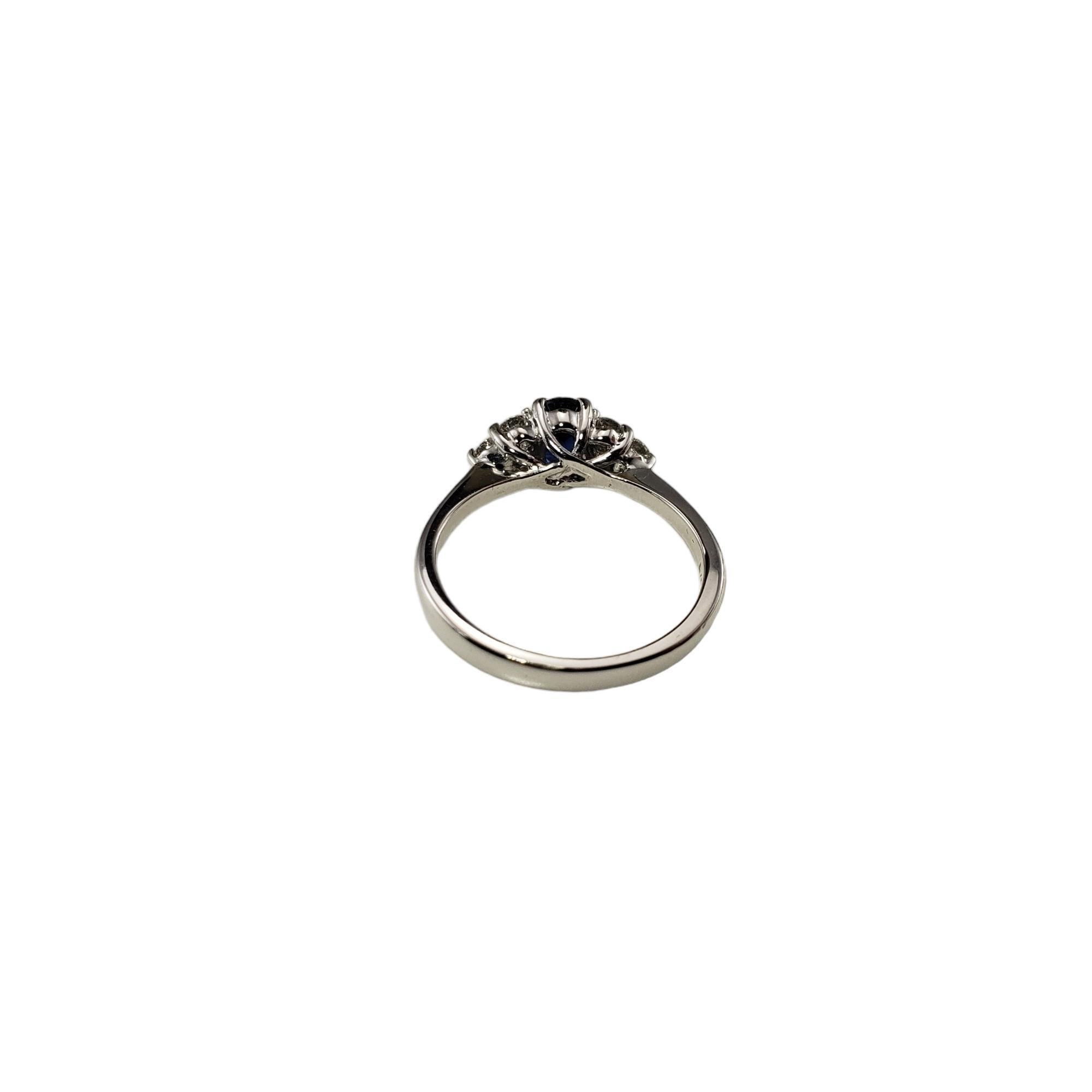  14K Weißgold Saphir-Diamant-Ring Größe 6,25 #15376 Damen im Angebot